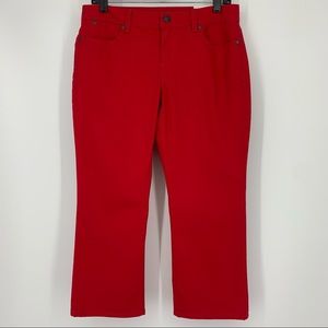 Talbots Capri Pant Signature Flare Crop Red Jean